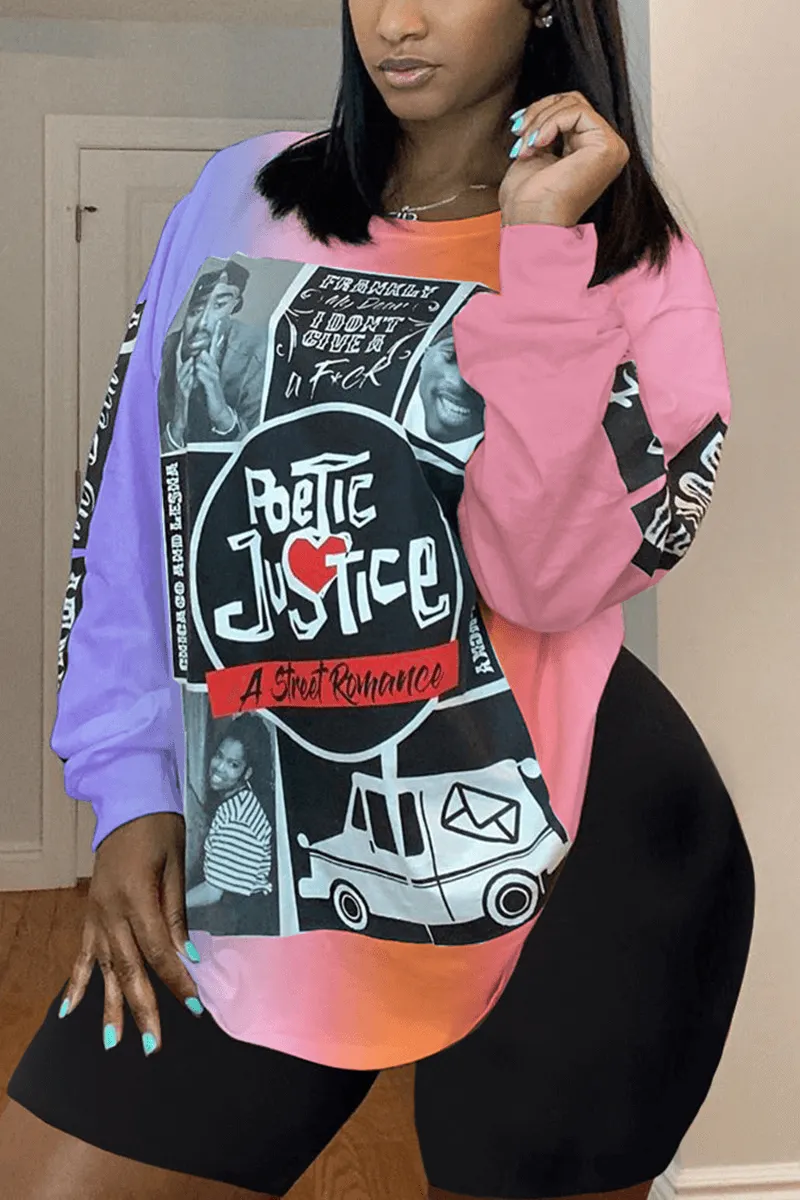 Fashion Casual Regular Print Loose Tops